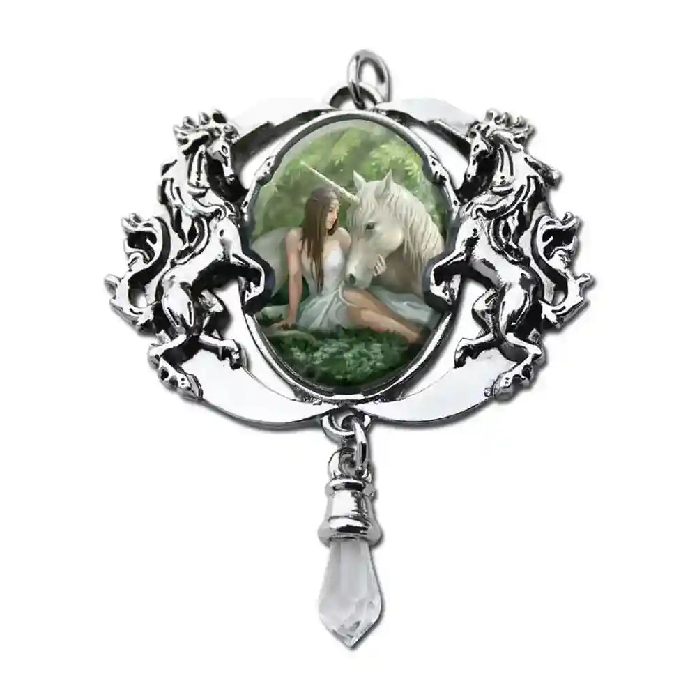 Anne Stokes Anhänger Reines Herz Cabochon Schmuck Fantasy Einhorn Elfe Unicorn