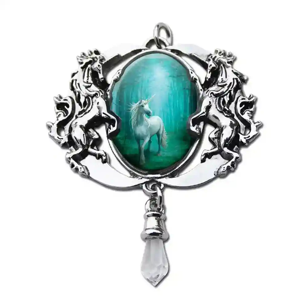 Anne Stokes Anhänger Wald Einhorn Cabochon Schmuck Fantasy Unicorn