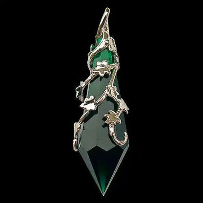 Anne Stokes Kristallhüter  Hedera Helix Anhänger Schmuck mit Kette Efeu Pflanze - Pflanzen - 15x51mm