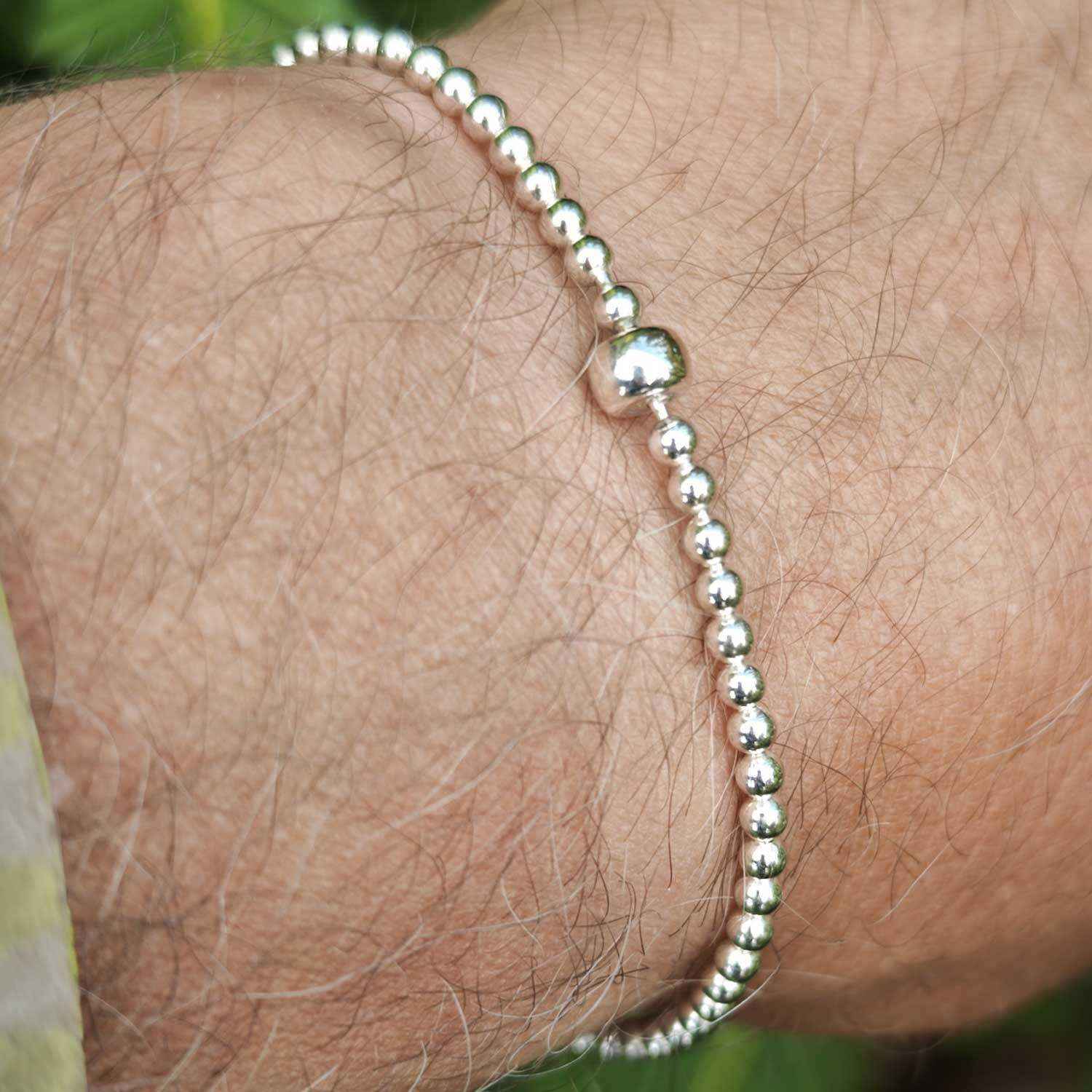 Armband 925er Silber 19cm Kugelkette Armkette