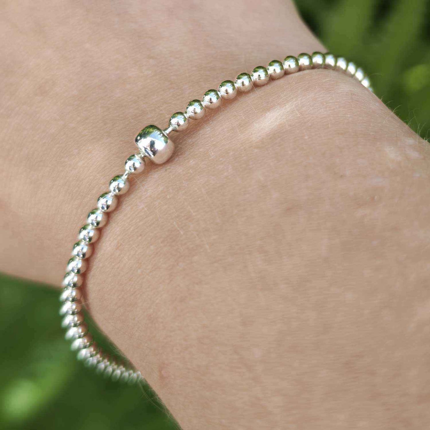 Armband 925er Silber 19cm Kugelkette Armkette