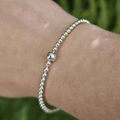 Armband 925er Silber 19cm Kugelkette Armkette