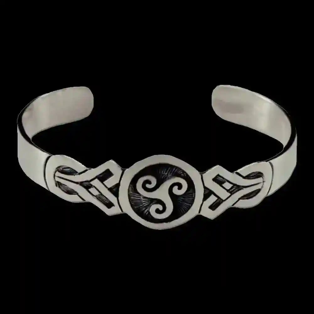 Armreif massiv Silber keltischer Knoten breit 20mm Armband Armkette