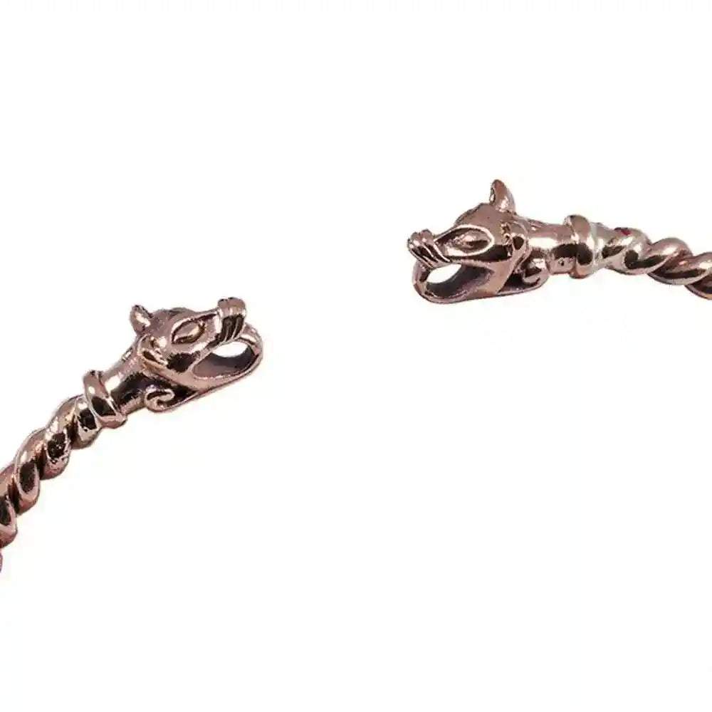 Armreif Wikinger-Wolfsköpfe Bronze Armspange groß