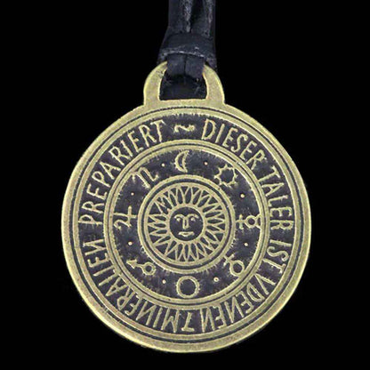 Astrophos Sonnenamulett Anhänger Schmuck Sonne 25x30mm mit Halsband - Firma Holzenplotz - Silberketten-Goldketten.de 