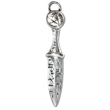  Athame Schmuck Anhänger versilbert mit Kette Satinbeutel 6x40 mm