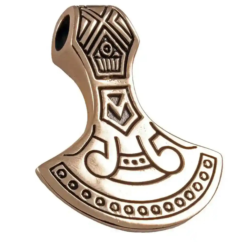Axt Amulett Runen Inschrift Bronze Anhänger Schmuck Wikinger Triquetra
