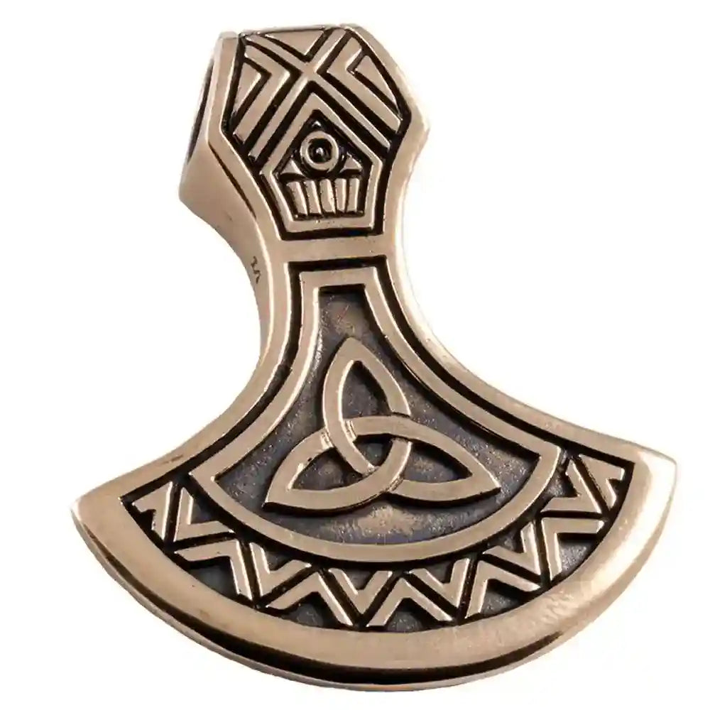 Axt Amulett Runen Inschrift Bronze Anhänger Schmuck Wikinger Triquetra