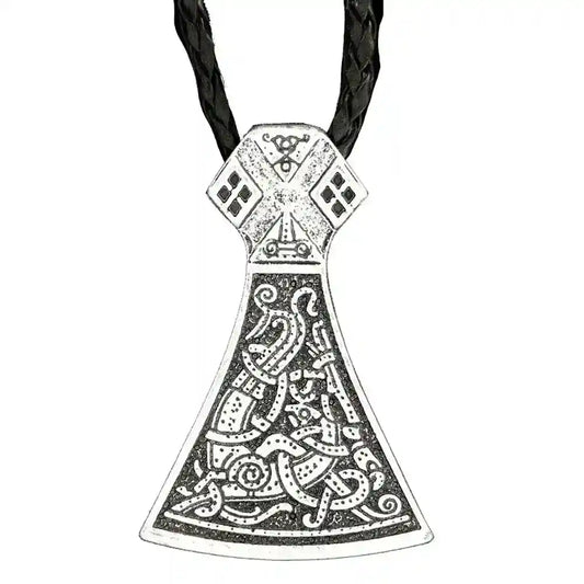Axt Anhänger Schmuck Wikinger Zinn Viking mit Band Wikinger Axt Zinn