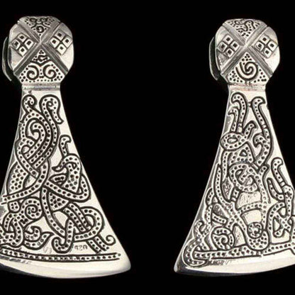 Axtblatt Schmuck Anhänger 925er Silber - Axt , Wikinger - 30x55mm gross Beil