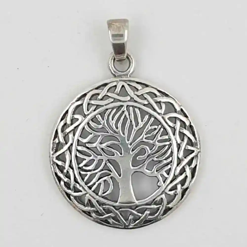 Baum Schmuck Anhänger keltischer Knoten 925er Silber 27 mm Durchmesser