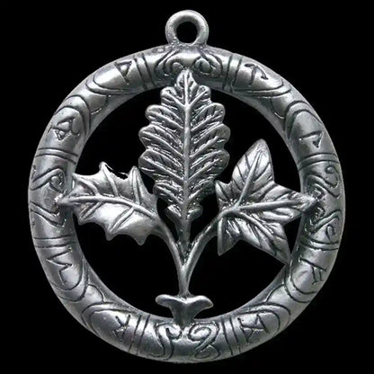 Baumrunen Anhänger Durchmesser : 35mm Elfen Feen  Greenwood mythisch + Halsband 