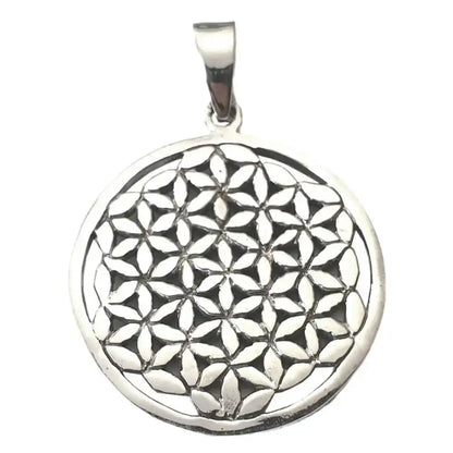 Blume des Lebens  Anhänger 27mm Durchmesser 925 Silber Flower of Life