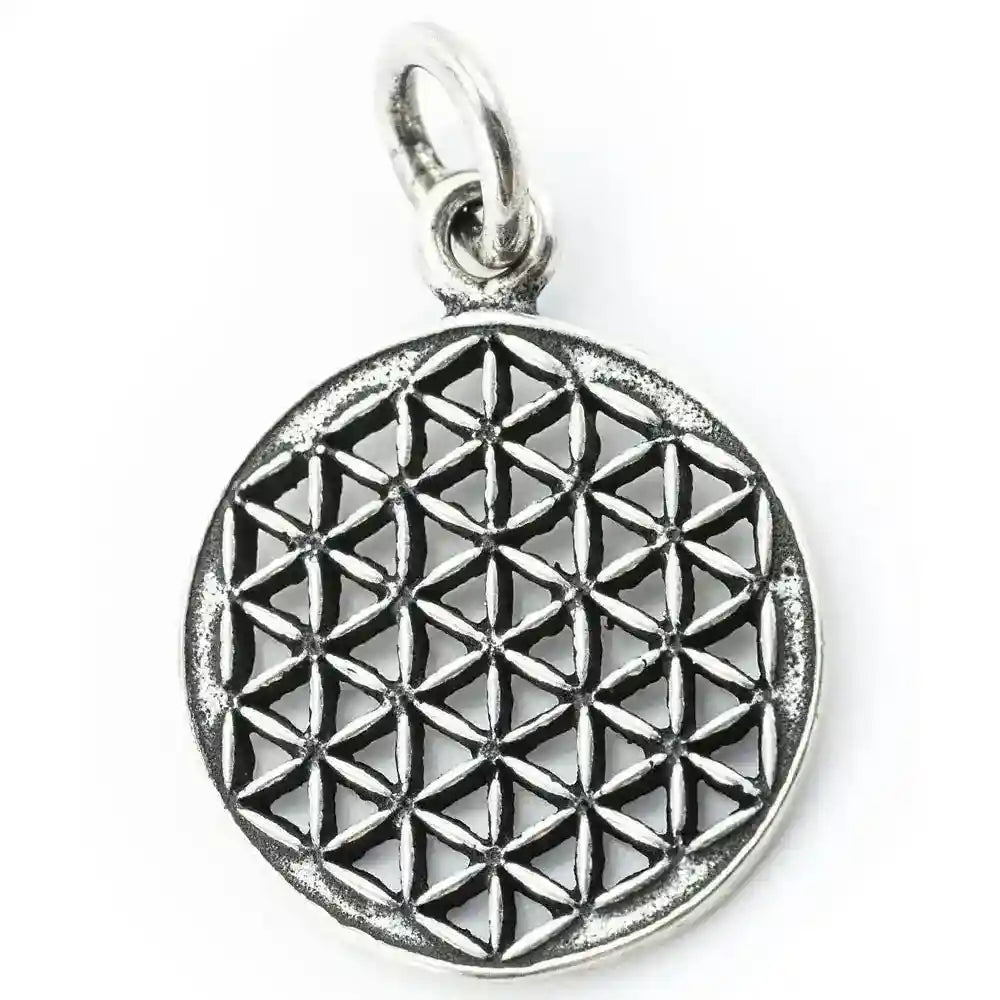 Blume des Lebens Anhänger 925 Silber Flower of Life klein - Blume des Lebens - 25x16mm