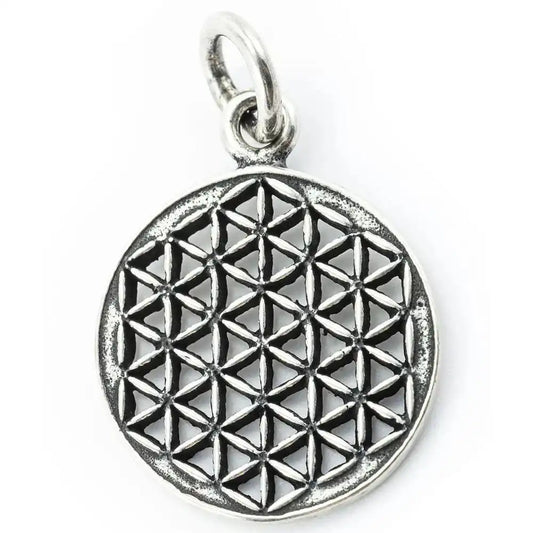 Blume des Lebens Anhänger 925 Silber Flower of Life klein - Blume des Lebens - 25x16mm
