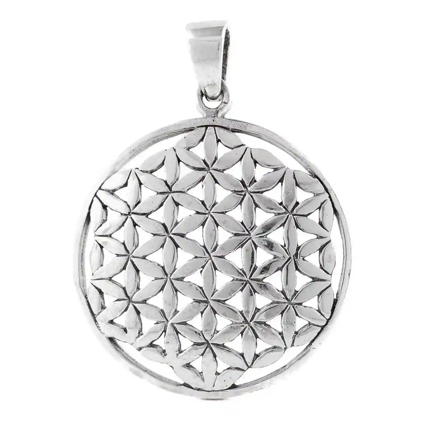 Blume des Lebens Anhänger 925 Silber Flower of Life mittel - Firma Holzenplotz - Silberketten-Goldketten.de 