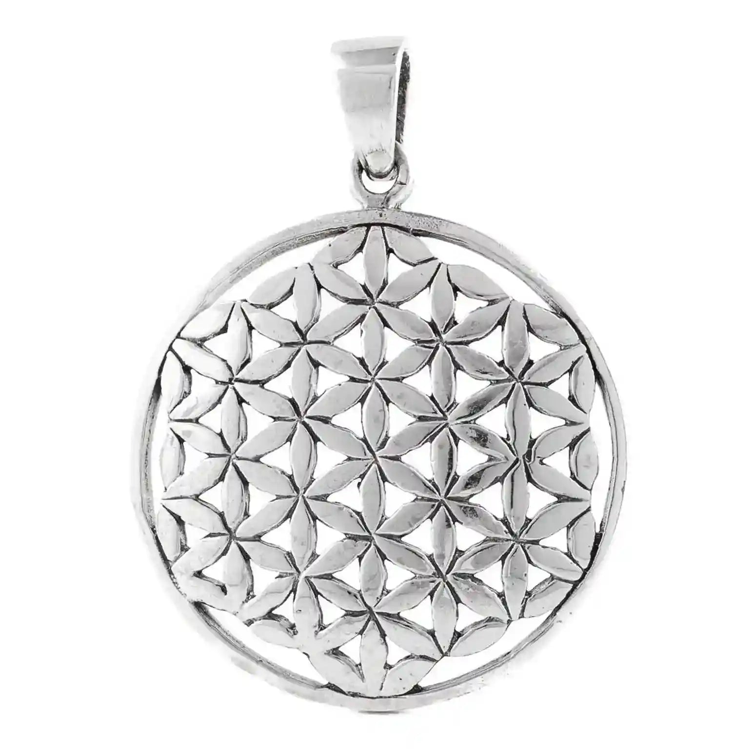 Blume des Lebens Anhänger 925 Silber Flower of Life mittel - Firma Holzenplotz - Silberketten-Goldketten.de 