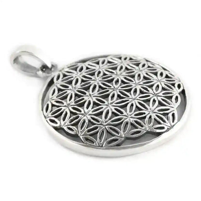 Blume des Lebens  Anhänger 925 Silber Flower of Life mittel
