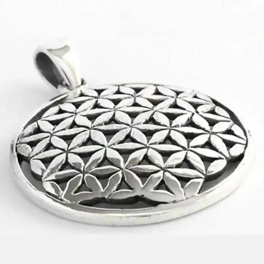 Blume des Lebens Anhänger 925 Silber Flower of Life mittel - Firma Holzenplotz - Silberketten-Goldketten.de 