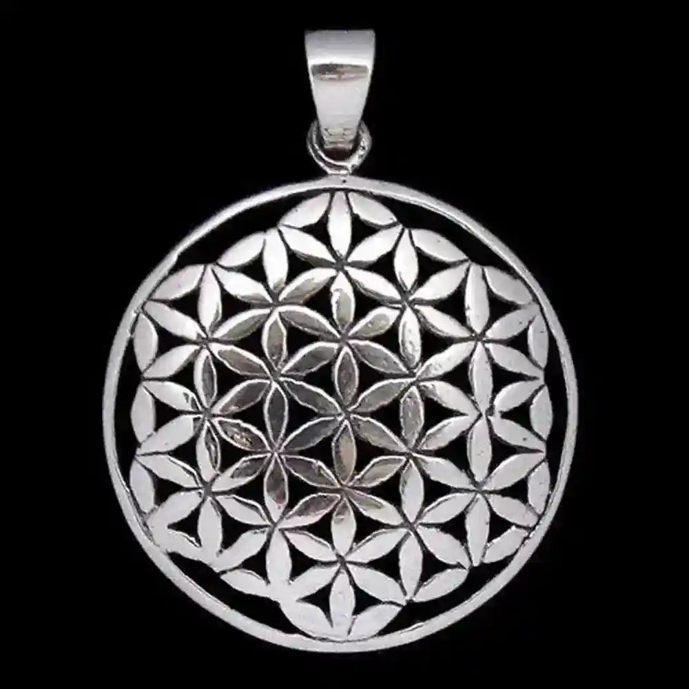 Blume des Lebens Anhänger 925 Silber Flower of Life mittel - Firma Holzenplotz - Silberketten-Goldketten.de 