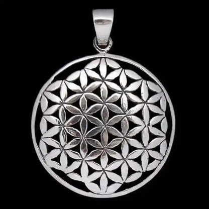 Blume des Lebens Anhänger 925 Silber Flower of Life mittel - Firma Holzenplotz - Silberketten-Goldketten.de 