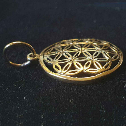 Blume des Lebens Anhänger klein Bronze Flower of Life - 17mm