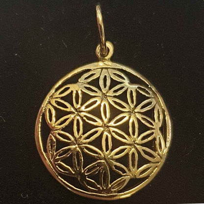 Blume des Lebens Anhänger klein Bronze Flower of Life - 17mm