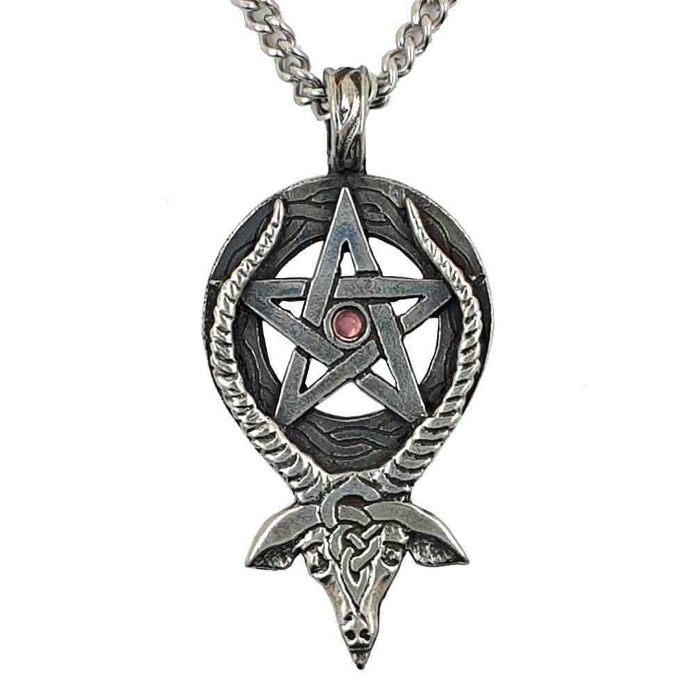 Bock Mit Pentagramm Anhänger Schmuck - Pentagramm - 33x43mm