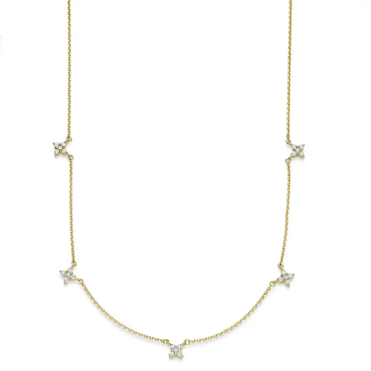 Brilliant Collier Diamant Goldkette 0.3ct Ankerkette 750 - 18 Karat Gold - Firma Holzenplotz - Silberketten - Goldketten.de