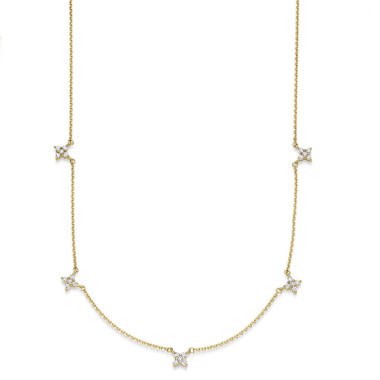 Brilliant Collier Diamant Goldkette 0.3ct Ankerkette 750 - 18 Karat Gold - Firma Holzenplotz - Silberketten - Goldketten.de