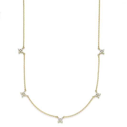 Brilliant Collier Diamant Goldkette 0.3ct Ankerkette 750 - 18 Karat Gold - Firma Holzenplotz - Silberketten - Goldketten.de
