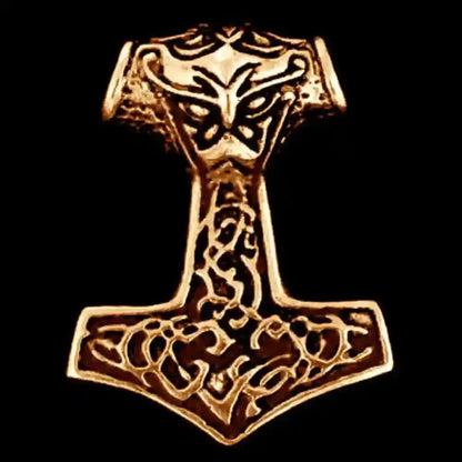 Bronzeamulett Viking Hammer Massiv Anhänger Schmuck - Thorhammer - 51x39mm