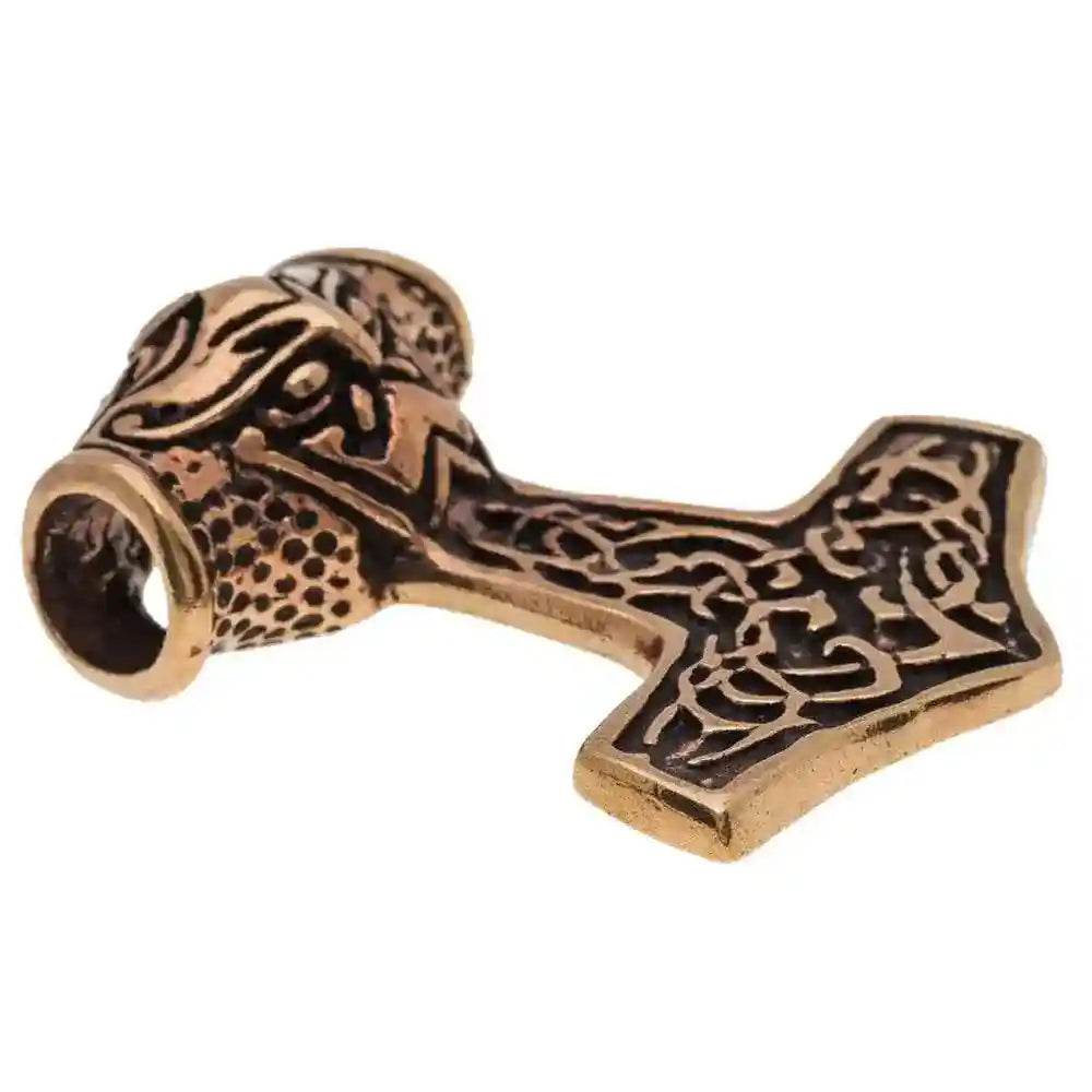 Bronzeamulett Viking Hammer Massiv Anhänger Schmuck - Thorhammer - 51x39mm