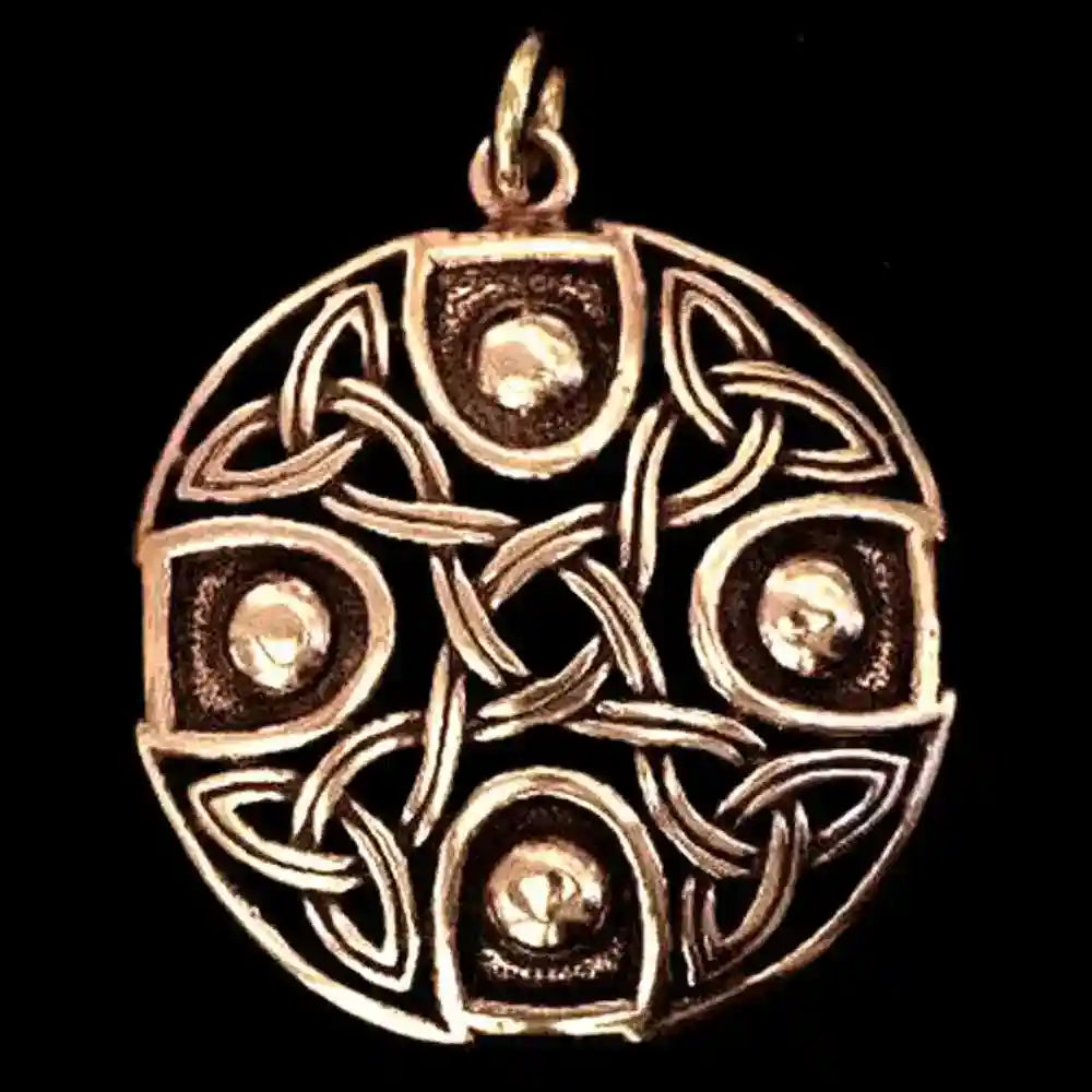 Bronzeanhänger Ancient Celtic Cross Schmuck - Keltische Knoten - 45x35mm