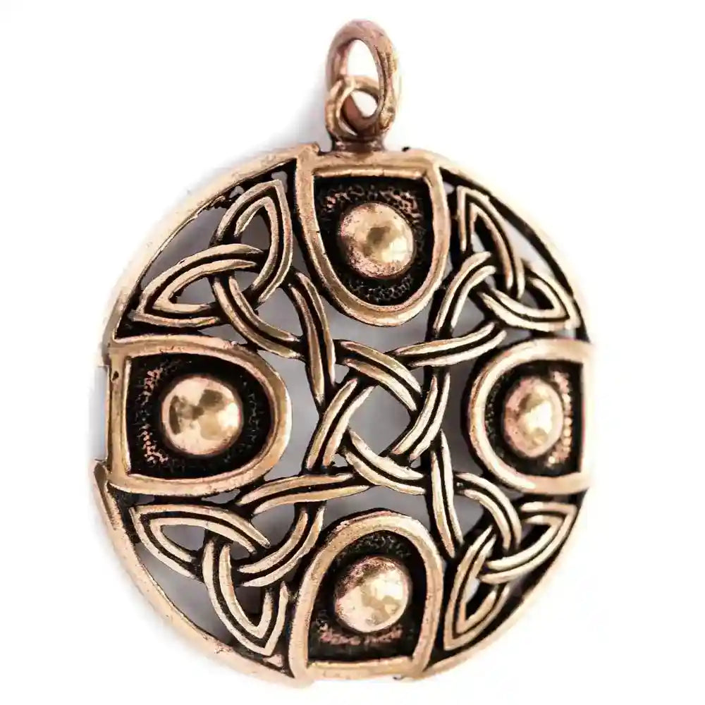 Bronzeanhänger Ancient Celtic Cross Schmuck - Keltische Knoten - 45x35mm
