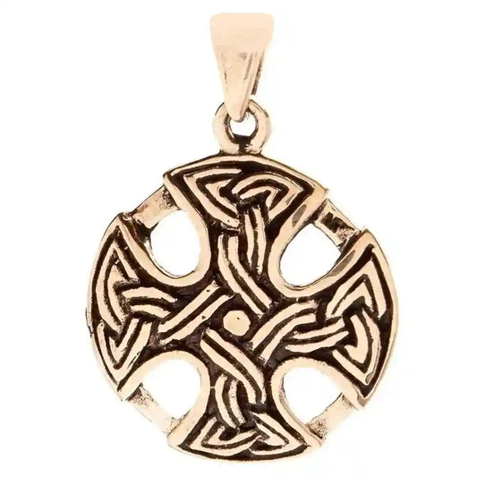 Bronzeanhänger Celtic Cross Schmuck - Keltisches Knoten Kreuz 25x18mm - Firma Holzenplotz - Silberketten-Goldketten.de 