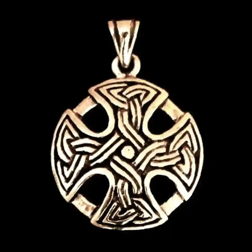 Bronzeanhänger Celtic Cross Schmuck - Keltisches Knoten Kreuz 25x18mm - Firma Holzenplotz - Silberketten-Goldketten.de 