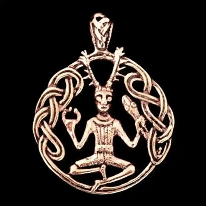 Bronzeanhänger Cernunnos Bronze Schmuck - Keltische Knoten , Pferd - 45x35mm