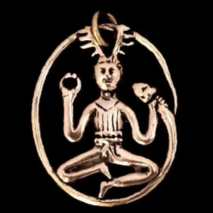 Bronzeanhänger Cernunnos Keltischer Gott Schmuck - Keltische Knoten , Pferd - 45x35mm