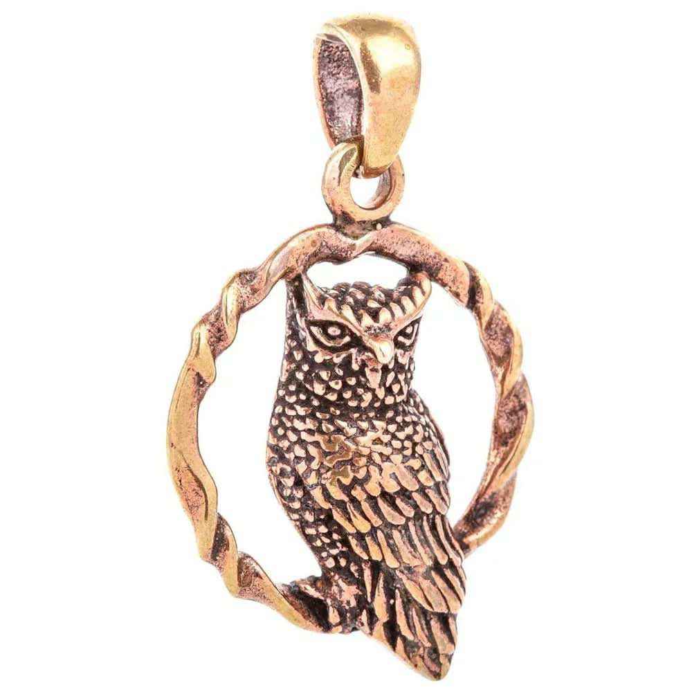 Bronzeanhänger Eule Uhu klein Schmuck - Sonstige Tiere - 37x22mm