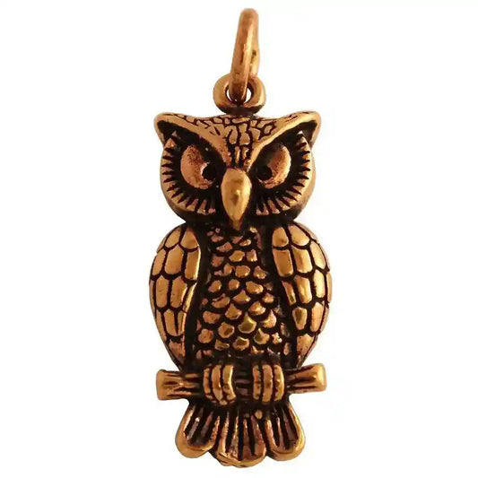 Bronzeanhänger Eule Uhu Schmuck - Sonstige Tiere - 37x14mm