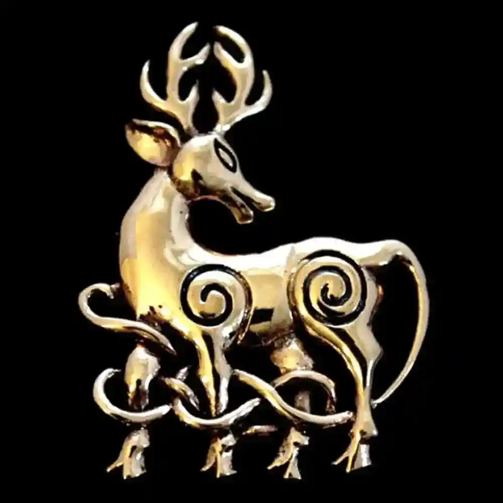 Bronzeanhänger Keltischer Hirsch Schmuck - Keltische Knoten , Sonstige Tiere - 40x30mm