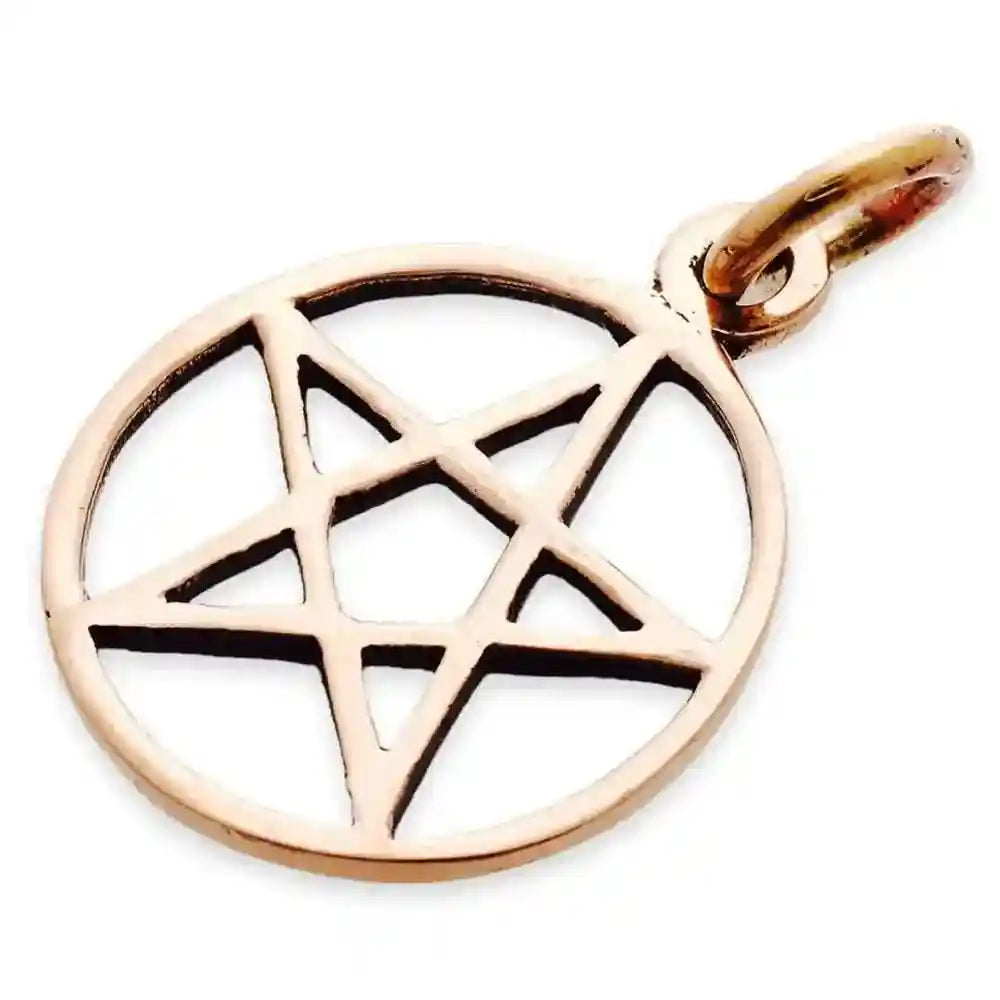 Bronzeanhänger Pentagramm Penarddun - 18mm Durchmesser - Firma Holzenplotz - Silberketten-Goldketten.de 