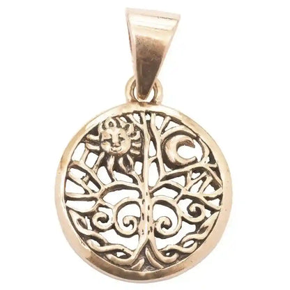 Bronzeanhänger Sonne im Lebensbaum - Lebensbaum - 26x17mm