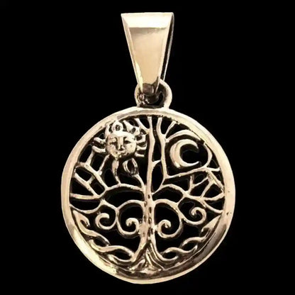 Bronzeanhänger Sonne im Lebensbaum - Lebensbaum - 26x17mm