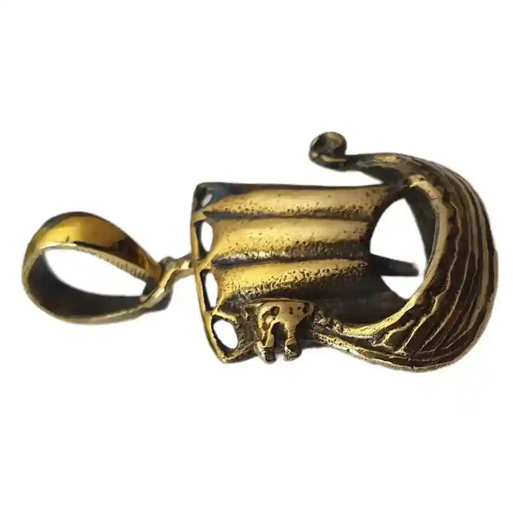 Bronzeanhänger Wikingerboot Wikingerschiff klein Schmuck Viking Durchmesser 17mm
