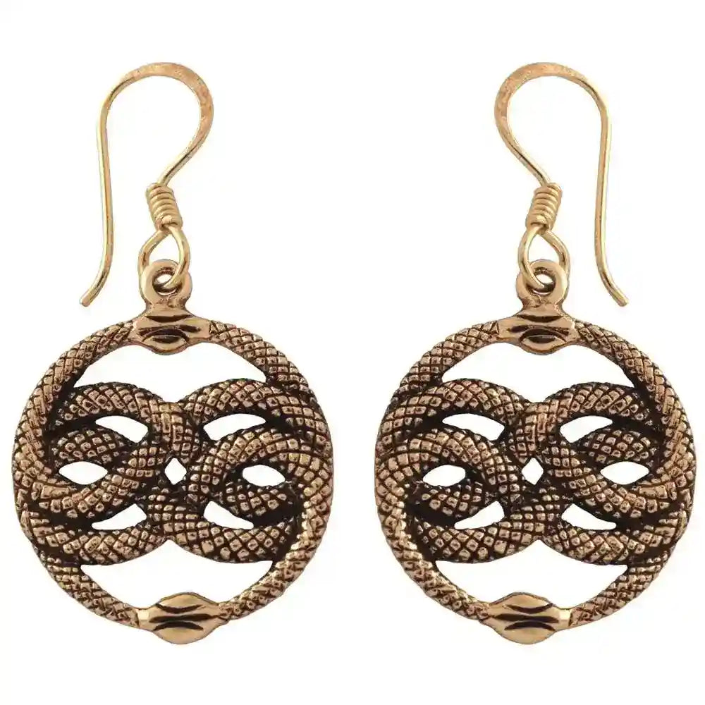 BronzeOhrhänger, Ohrringe Zwei Schlangen Aurin Auryn - Firma Holzenplotz - Silberketten-Goldketten.de 