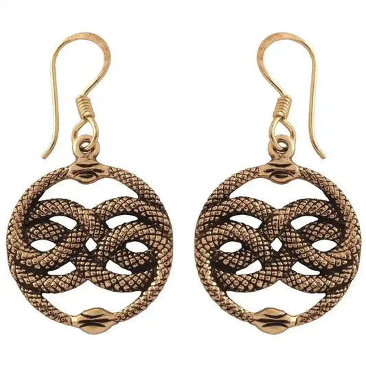 BronzeOhrhänger, Ohrringe Zwei Schlangen Aurin Auryn - Firma Holzenplotz - Silberketten-Goldketten.de 