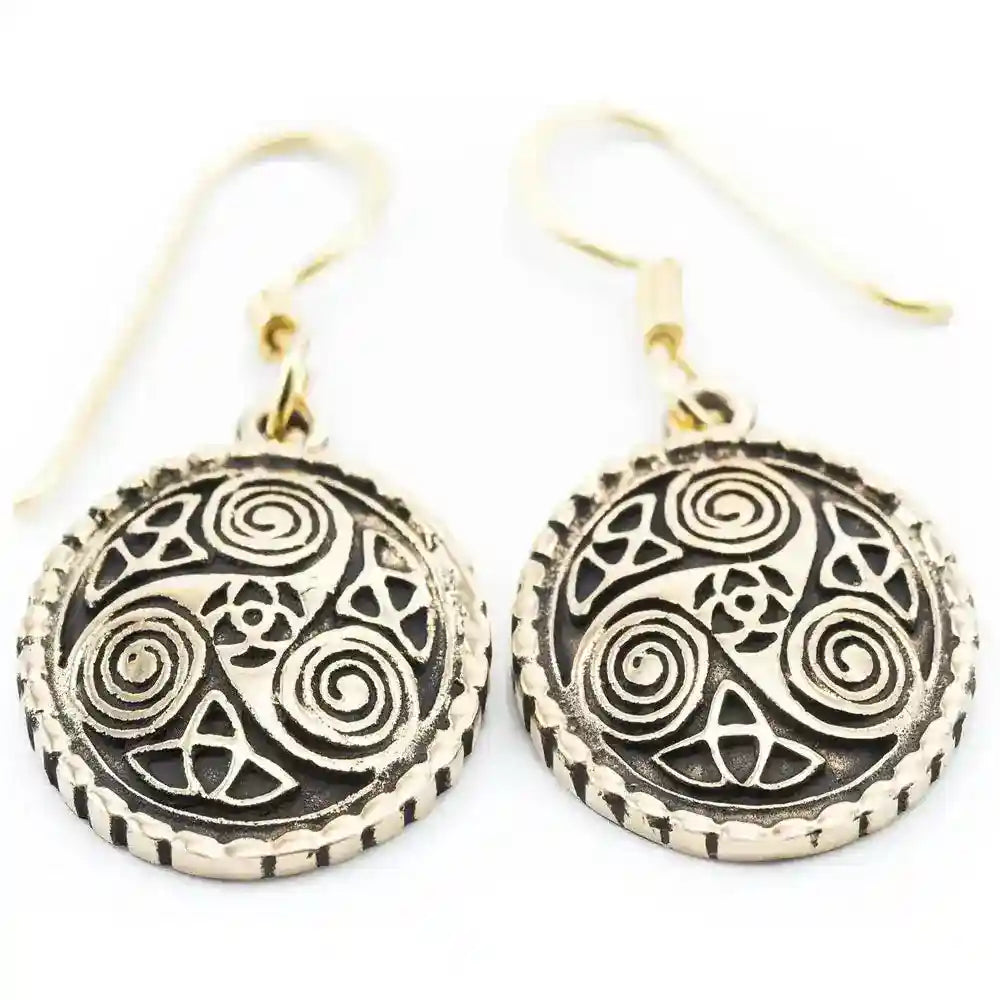 Bronzeohrringe Triskele Celtic - Firma Holzenplotz - Silberketten-Goldketten.de 