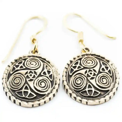Bronzeohrringe Triskele Celtic - Firma Holzenplotz - Silberketten-Goldketten.de 